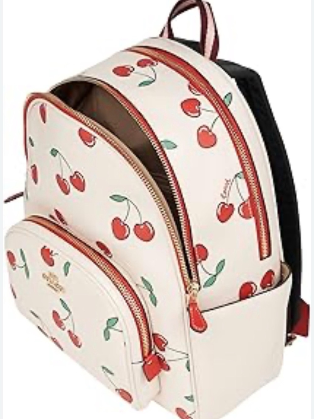 Authentic Coach Court Backpack With Heart Cherry Print CE628